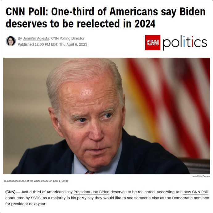 of Americans say Biden deserves to be reelected in 2024 SSRS